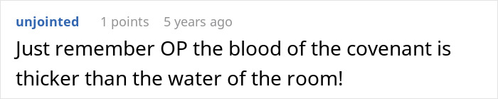 Screenshot of a forum comment discussing a woman who steals her sister-in-law’s book and loses all earnings from publishing it.