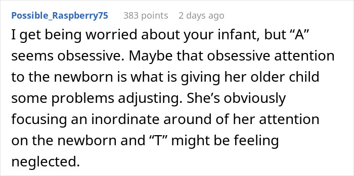 Screenshot of a social media comment discussing a mom’s panic and worry during overnight babysitting. Screenshot of a social media comment discussing a mom’s panic and worry during overnight babysitting.