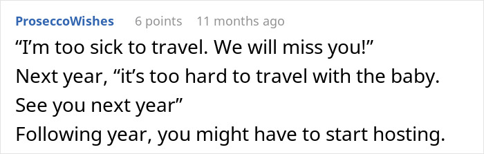 Comment thread discussing how pregnant woman may want to skip Thanksgiving due to MIL’s cooking being bad and hazardous. Comment thread discussing how pregnant woman may want to skip Thanksgiving due to MIL’s cooking being bad and hazardous.