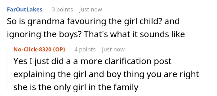Screenshot of an online discussion about a MIL admitting to having a favorite grandchild while others feel treated like burdens. Screenshot of an online discussion about a MIL admitting to having a favorite grandchild while others feel treated like burdens.