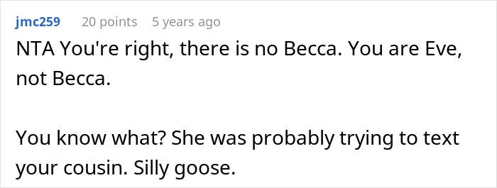 Screenshot of a forum comment discussing a mom’s reaction when daughter changes her name and goes no contact.