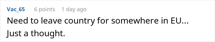 Comment text discussing need to take time off and leave the country, highlighting manager lets employee take time off scenario. Comment text discussing need to take time off and leave the country, highlighting manager lets employee take time off scenario.
