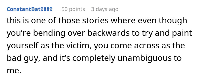 Comment from Reddit user ConstantBat9889 describing a man's struggle with a teen’s rude attitude over several years.