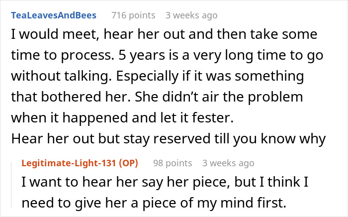 Comments from an online discussion about best friend no contact returns, focusing on communication and processing feelings. Comments from an online discussion about best friend no contact returns, focusing on communication and processing feelings.