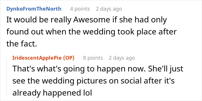 Screenshot of an online discussion about sister wedding money culture, with users commenting on wedding timing and social media posts.
