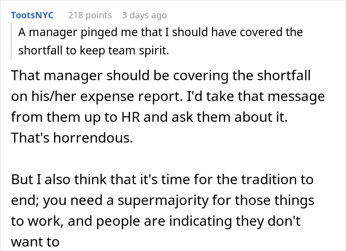 Comment discussing Venmo ghosting by coworkers and frustration over lack of birthday celebrations in the workplace. Comment discussing Venmo ghosting by coworkers and frustration over lack of birthday celebrations in the workplace.