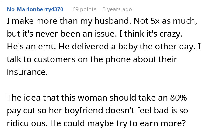 Comment about a woman leaving the US for France due to boyfriend struggling with her success and career growth. Comment about a woman leaving the US for France due to boyfriend struggling with her success and career growth.