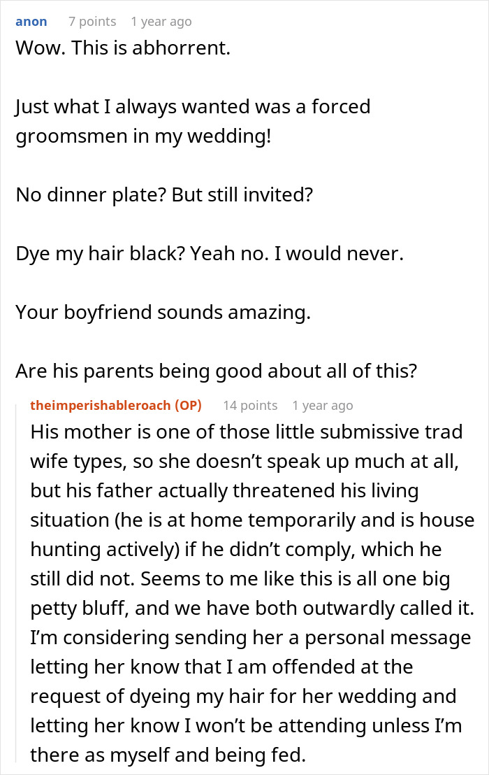 Ginger Woman Stunned After BF's Sis Wants Her To Dye Her Hair Black For The Wedding, Says No Way Ginger Woman Stunned After BF's Sis Wants Her To Dye Her Hair Black For The Wedding, Says No Way