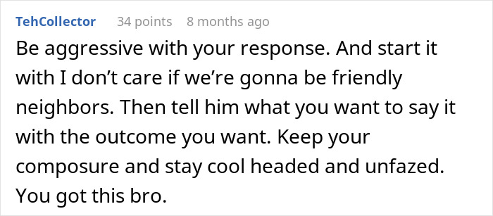 Comment advising to be aggressive and confident when refusing payment for neighbor's fence replacement without agreement. Comment advising to be aggressive and confident when refusing payment for neighbor's fence replacement without agreement.