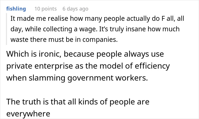 Text conversation about employee roles and inefficiency in companies, highlighting overworking and multiple job responsibilities. Text conversation about employee roles and inefficiency in companies, highlighting overworking and multiple job responsibilities.
