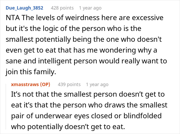 Reddit conversation discussing baffling family Christmas traditions causing boyfriend to feel offended. Reddit conversation discussing baffling family Christmas traditions causing boyfriend to feel offended.