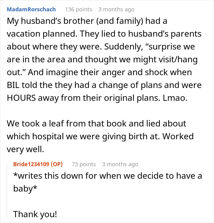 Text conversation discussing a MIL announcing coming on a couple’s vacation and getting outplayed with strategic lies. Text conversation discussing a MIL announcing coming on a couple’s vacation and getting outplayed with strategic lies.