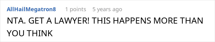 Screenshot of an online comment urging to get a lawyer related to a woman stealing her SIL’s book and losing earnings.