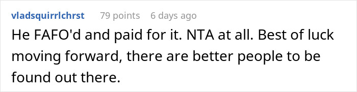 Screenshot of a comment discussing a woman who exposes the cheaters after discovering her boyfriend has a wife and six kids. Screenshot of a comment discussing a woman who exposes the cheaters after discovering her boyfriend has a wife and six kids.