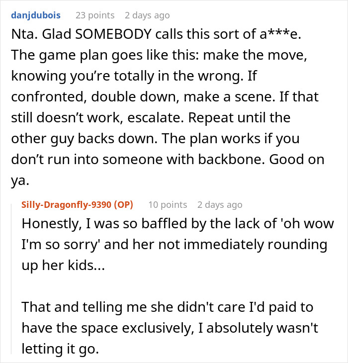 Reddit user reacts to entitled mother raising hell after being denied entrance at private party, discussing confrontation and escalation.