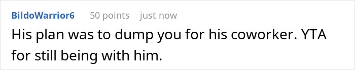 Comment on a forum post discussing a boyfriend who opens relationship but gets no dates, expressing disapproval of his plan.