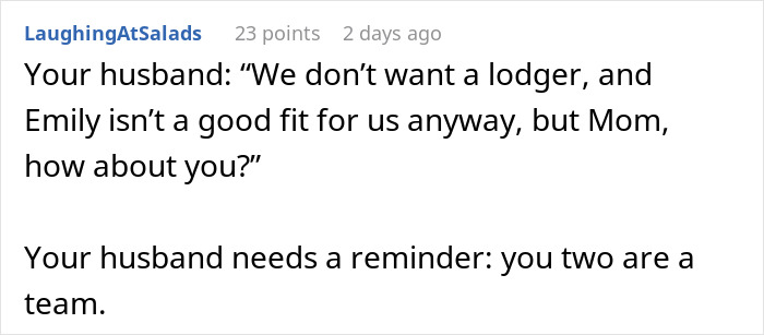 Text post showing a discussion about a woman refusing to let homeless sister-in-law move in, involving family conflict. Text post showing a discussion about a woman refusing to let homeless sister-in-law move in, involving family conflict.
