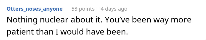 Comment on a forum thread discussing a woman confronting neighbors about their noisy dogs, expressing frustration and patience limits. Comment on a forum thread discussing a woman confronting neighbors about their noisy dogs, expressing frustration and patience limits.