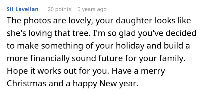 Comment expressing support for a father wanting to cancel Christmas due to financial struggles and prioritizing family wellbeing.