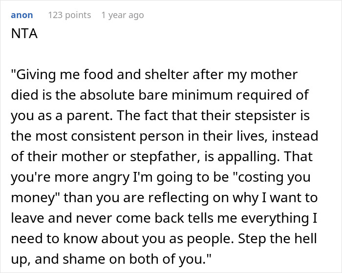 Teen tells dad she refuses to babysit step-siblings again, causing anger and family tension.