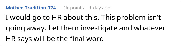 Comment screenshot showing a user suggesting to contact HR for investigation about a workplace issue after working from home. Comment screenshot showing a user suggesting to contact HR for investigation about a workplace issue after working from home.