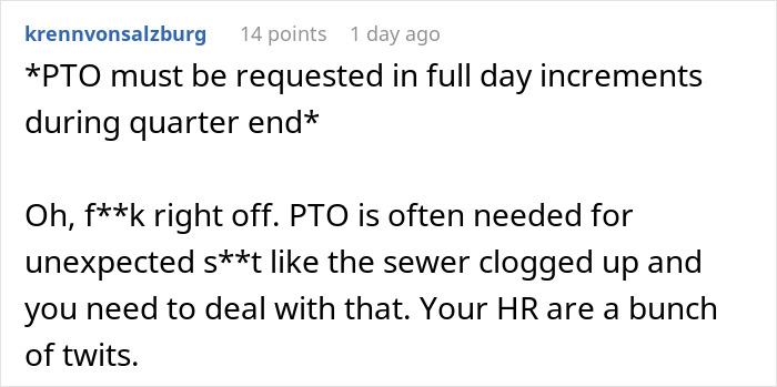 Office Left In Chaos After Ridiculous PTO Rules Are Announced: "Our Calendar Looked Like Cheese" Office Left In Chaos After Ridiculous PTO Rules Are Announced: "Our Calendar Looked Like Cheese"