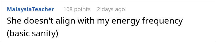 Screenshot of an online comment discussing a spiritual bride’s decision causing chaos and shock before the wedding.