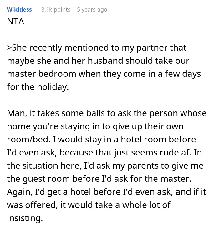 Text post discussing a pregnant SIL offended over being given an air mattress and denied the master bedroom. Text post discussing a pregnant SIL offended over being given an air mattress and denied the master bedroom.