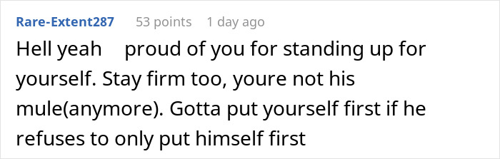 Screenshot of an online comment encouraging confidence after a woman stops treating her husband like a kid, leading to chaos. Screenshot of an online comment encouraging confidence after a woman stops treating her husband like a kid, leading to chaos.