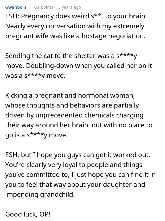 Pregnant Daughter Decides To Put Dad’s Cat In A Shelter Because Of Her Baby’s Safety, Gets Kicked Out Pregnant Daughter Decides To Put Dad’s Cat In A Shelter Because Of Her Baby’s Safety, Gets Kicked Out