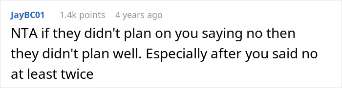 Comment text discussing a family trying to surprise a man on Christmas at 1 A.M. but getting kicked out instead. Comment text discussing a family trying to surprise a man on Christmas at 1 A.M. but getting kicked out instead.