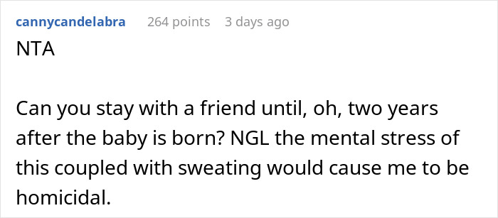 Comment text in a forum discussing a pregnant woman demanding husband respect amid mental stress and relationship challenges.