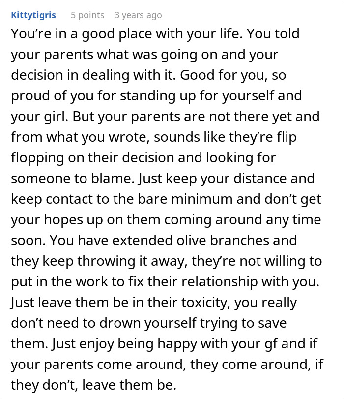 Comment from Reddit user advising on dealing with entitled parents ignoring autistic brother’s creepy behavior and family toxicity.