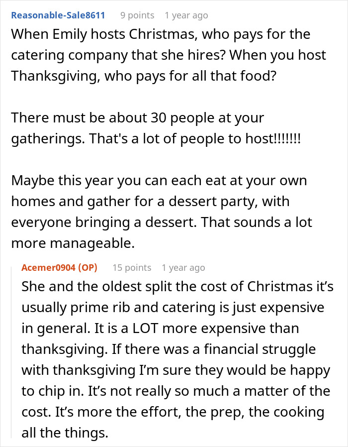 Online discussion about a woman asking for a break from hosting a traditional family Thanksgiving, seen as selfish by sisters. Online discussion about a woman asking for a break from hosting a traditional family Thanksgiving, seen as selfish by sisters.