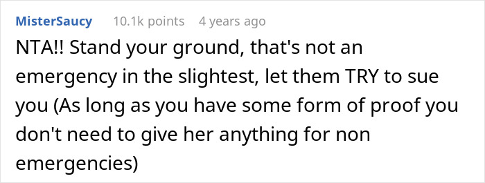 Reddit comment discussing a family dispute where a woman sues half-brother over health fund and plastic surgeries. Reddit comment discussing a family dispute where a woman sues half-brother over health fund and plastic surgeries.