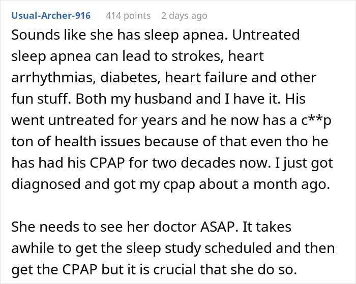 Woman struggles to sleep due to roommate’s snoring, stays awake trying to cope with noisy nights.