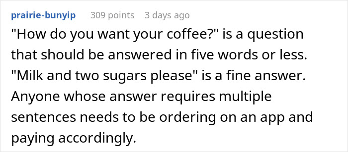 Comment about MIL offering to make morning coffee for DIL but ignoring requests for a fancy coffee recipe. Comment about MIL offering to make morning coffee for DIL but ignoring requests for a fancy coffee recipe.