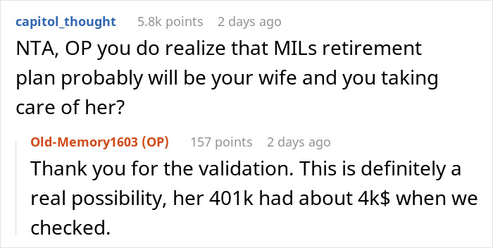 Text conversation about man supporting in-laws and concerns over mother-in-law cutting wife out of will, discussing retirement plans. Text conversation about man supporting in-laws and concerns over mother-in-law cutting wife out of will, discussing retirement plans.