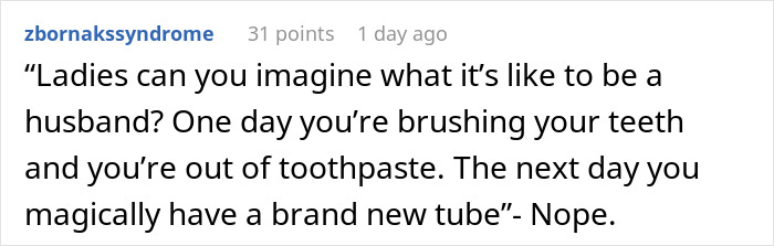 Screenshot of a Reddit comment sharing a humorous take on the chaos when a woman stops treating her husband like a kid. Screenshot of a Reddit comment sharing a humorous take on the chaos when a woman stops treating her husband like a kid.