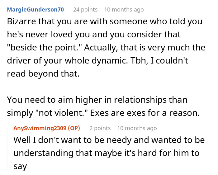 Screenshot of a forum conversation about a woman buying expensive gifts for boyfriend&rsquo;s kids and Christmas spending issues.