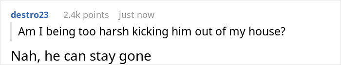 Text message conversation about boyfriend daughter snitch drama, debating if kicking him out is too harsh.