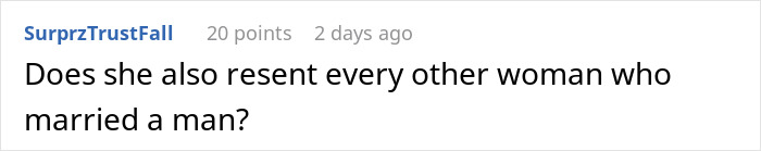Comment discussing a woman refusing to let her homeless sister-in-law move in, mentioning resentment and accusations. Comment discussing a woman refusing to let her homeless sister-in-law move in, mentioning resentment and accusations.