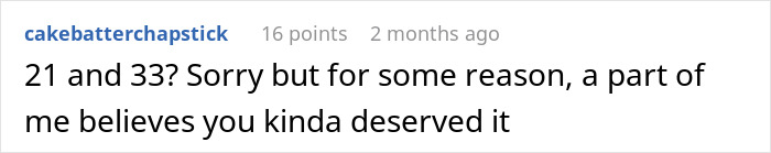 Screenshot of a forum comment discussing age difference and relationship issues related to husband refusing intimacy for years.