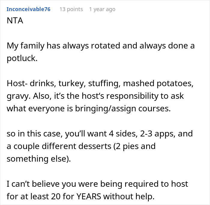 Woman asks for a break from hosting traditional family Thanksgiving, causing conflict with sisters over selfishness. Woman asks for a break from hosting traditional family Thanksgiving, causing conflict with sisters over selfishness.