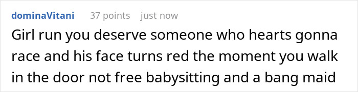 Screenshot of a social media comment discussing fiance babysitting daughter and emotional reactions during a conversation. Screenshot of a social media comment discussing fiance babysitting daughter and emotional reactions during a conversation.