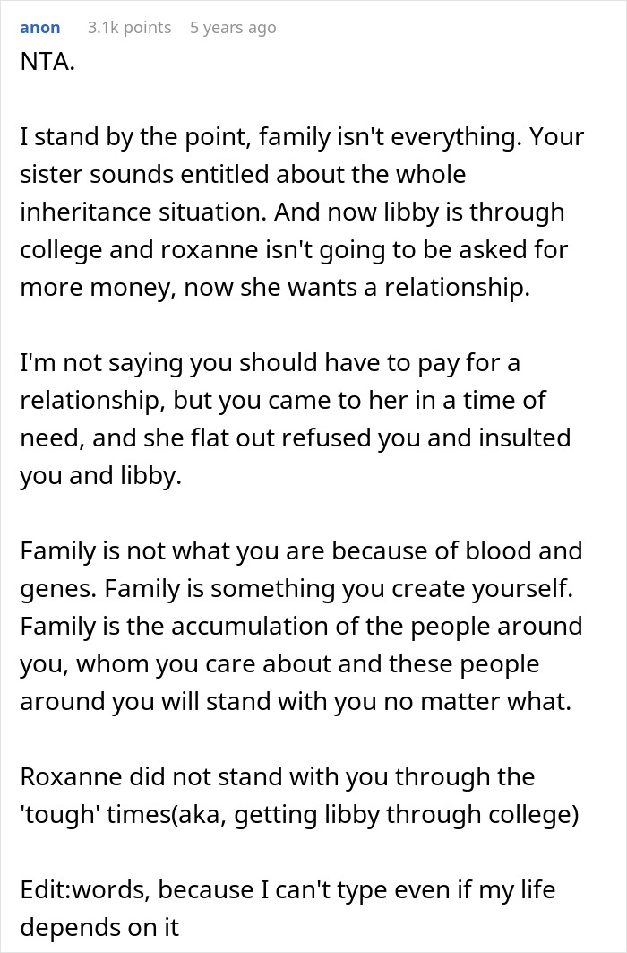 Text post discussing family neglect and sibling relationships after years of estrangement and attempts to reconnect.