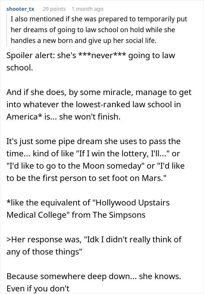 Text conversation discussing irresponsible friend making bad decisions and struggles with pregnancy affecting future plans. Text conversation discussing irresponsible friend making bad decisions and struggles with pregnancy affecting future plans.