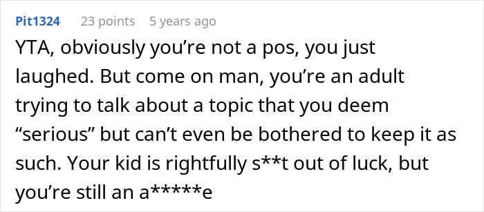 Screenshot of a Reddit comment discussing a teen breaking a new chair and asking dad to replace it fairly. Screenshot of a Reddit comment discussing a teen breaking a new chair and asking dad to replace it fairly.