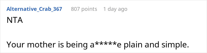 Screenshot of an online comment calling out a mom for retiring from parenting after telling kids to buy their own food Screenshot of an online comment calling out a mom for retiring from parenting after telling kids to buy their own food