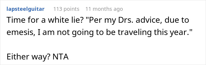 Screenshot of an online discussion about hazardous cooking by MIL prompting a pregnant woman to consider skipping Thanksgiving. Screenshot of an online discussion about hazardous cooking by MIL prompting a pregnant woman to consider skipping Thanksgiving.